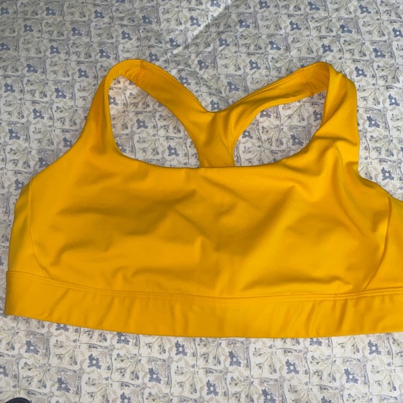 Athleta Ultimate Vibrant Yellow/Orange Sports Bra XL - Picture 6 of 12